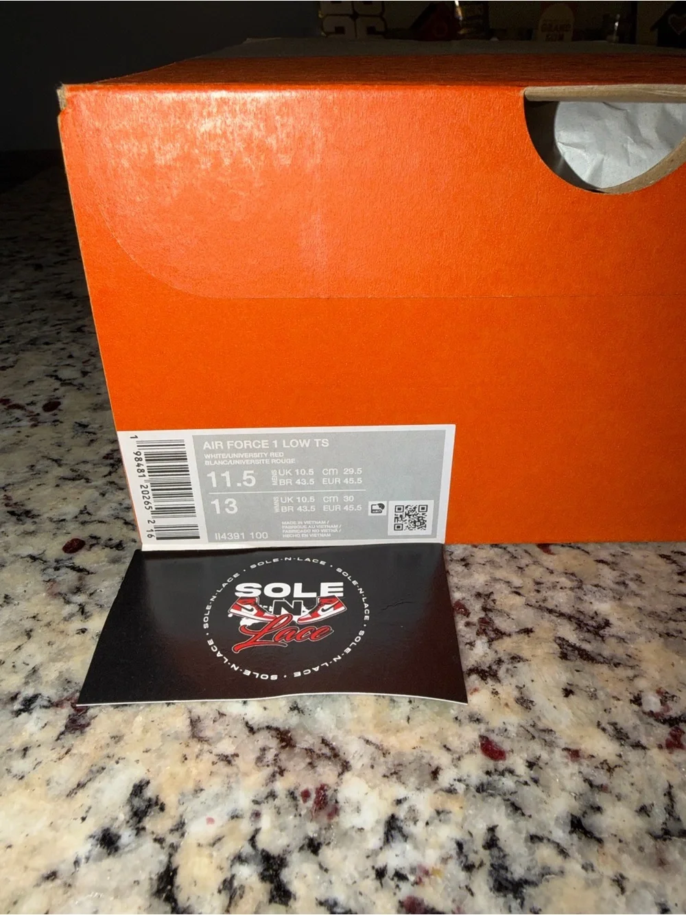 Size 11.5 Nike Air Force 1 Low Terror Squad University Red White SKU II4391-100